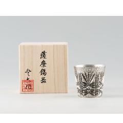 【鹿児島県指定伝統的工芸品】　薩摩錫器　切子グラス　黒