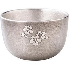 92　薩摩錫器　ぐい呑み（梅）