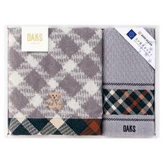 （55-3079200）ダックス　ブラックハウスチェック ベア　ウォッシュタオル・タオルセット