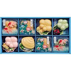 MMG30A　東京国立近代美術館　限定〈京洛 辻が花〉金魚二匹・朝顔　京野菜お吸物・お茶漬最中詰合せ